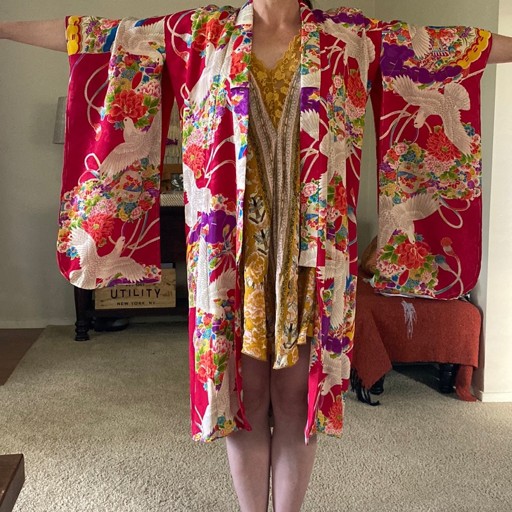 Antique Silk Crepe Kimono